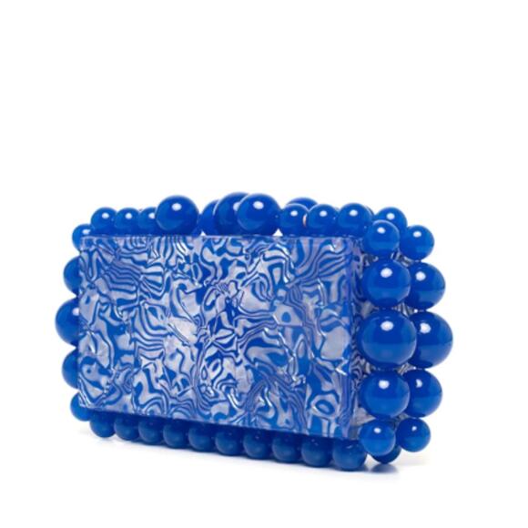 Cult Gaia Eos Beaded Marbled Acrylic Clutch - Picture 7 of 15